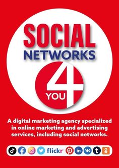 the cover of social network 4 you, which is featured in red and white with blue letters