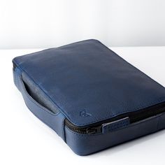 Small Tech Organizer Travel · Navy by Capra Leather Electronics Organizer, Edc Bag, Tech Bag, Linen Interior, Secret Pocket, Leather Gear, Bags For Men, Navy Linen, Gear Bag