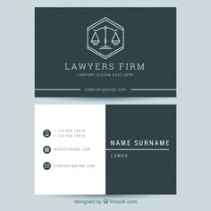 a business card for law firm