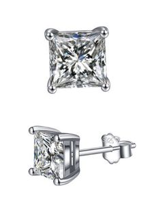 Product DetailsProduct size: 7*7mmProduct weight: 2.1gProduct material: 925 silver Add a little sparkle to any outfit with these beautiful cushion-cut cubic zirconia stud earrings. The 7mm stones have a square shape with rounded corners and are cradled in four-prong settings of platinum-plated sterling silver. With their fancy shape and pretty sparkle, these versatile studs are unique and eye-catching. Platinum plating on the sterling silver gives these post-set earrings a rich finish, and also Silver Cushions, Ring Pillow Wedding, Set Earrings, How To Make Shoes, Square Shape, Cushion Cut, Rounded Corners, Prong Setting, Silver Fashion