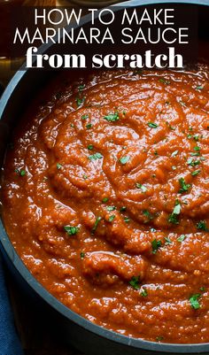 a pot of homemade red sauce. Italian Marinara Sauce Recipe, Best Red Sauce Recipe, Home Made Red Sauce, Best Red Sauce, Homemade Red Sauce Italian, Simple Marinara Sauce Recipe, Red Sauce Pasta Recipes, Italian Red Sauce Recipe, Quick Homemade Marinara Sauce