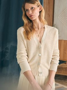 Miramar Linen Cardigan - Summer Sand | Faherty Brand Half Cardigan, Tank Jumpsuit, Tall Men Clothing, Light Cardigan, Linen Cardigan, Summer Cardigan, Knit Blazer, Cotton Cardigan, Dress Shirts For Women