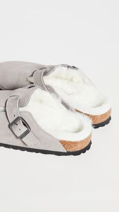 Birkenstock Boston Shearling Clogs | SHOPBOP Sheepskin Clogs With Leather Footbed And Round Toe, Shearling Clogs, Boston Shearling, Birkenstock Boston Shearling, Sheep Shearing, Birkenstock Sandals, Birkenstock Boston, Eva Sole, Saucony Sneaker