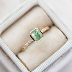 Moss Agate Ring-14K Solid Gold Ring-Silver Ring-Statement ring-Minimalist  Ring-Forest Stone Ring-art deco ring-wedding band-delicate ring >Ring details: - Style - Art deco - Metal Type: Sterling Silver, 14K White Gold, 14K Rose Gold , 14K Yellow Gold - Center Stone: Moss Agate - Accented stones: Cubic Zirconia - Color: Green - Ring Size: I offer more than one (Contact us if your ring size is not available in the listing) - Gemstone Size:- Main Stone: 7x9mm Makes a Wonderful Gift for your Girlfr Elegant Emerald Cut Gemstone Stackable Rings, Elegant Stackable Rings With Emerald Cut, Elegant Stackable Emerald Cut Rings, Formal Emerald Cut Gemstone Stackable Rings, Delicate Gemstone Open Ring Jewelry, Delicate Open Ring With Gemstone, Delicate Emerald Cut Promise Ring, Delicate Gemstone Ring Jewelry, Elegant Yellow Gold Jade Rings