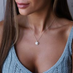 Dainty Pearl Necklace Pearl and Diamond Necklace Wedding - Etsy Delicate Pearl White Necklace With Clavicle Chain, Dainty White Pearl Drop Necklace, Delicate White Necklace With Pearl Charm, Delicate Pearl Chain Necklace For Anniversary, Pearl White Bridal Necklace As Gift, Round Pearl White Bridal Necklace As Gift, Dainty White Necklace With Pearl Drop, Dainty White Crystal Necklace With Delicate Chain, White Necklace With Delicate Chain