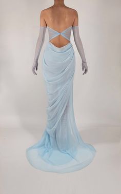 Pre-draped Organza Evening Gown, Fitted Pre-draped Organza Evening Dress, Fitted Sheer Pre-draped Dress, Draped Gown For Prom Season, Fitted Chiffon Gown For Evening, Fitted Pre-draped Evening Dress For Banquet, Fitted Pre-draped Gown For Prom, Draped Evening Dress For Wedding And Prom Season, Fitted Sheer Silk Chiffon Dress