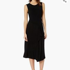 Nwt - Womens Calvin Klein Raised Stripe Sleeveless Dress - Size Medium In Black Flattering Black Sleeveless Midi Dress, Calvin Klein Stretch Summer Midi Dress, Calvin Klein Black Midi Dress For Summer, Calvin Klein Black Midi Summer Dress, Calvin Klein Black Summer Midi Dress, Elegant Black Sleeveless Calvin Klein Dress, Chic Sleeveless Calvin Klein Midi Dress, White Short Sleeve Dress, Structured Dress