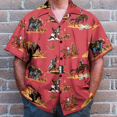 This custom Hawaiian shirt is a great gift idea, as well as a loose and comfy outfit that will keep you cool during the hot summer months. Coming up with a surprise for your loved ones is up to you. This present is appropriate for any occasion, and the receivers will surely love it! Product details: Material: Polyester fabric Feature: Featuring a spread collar, printed pattern all over the shirt, a front button fastening, short sleeves and a relaxed shape. The design is printed with new age prin Pink Relaxed Fit Top For Leisure, Casual Printed Tops With Camp Collar, Casual Printed Top With Camp Collar, Red Short Sleeve T-shirt For Outdoor, Short Sleeve Tops For Summer Leisure, Summer Leisure Short Sleeve Tops, Printed Relaxed Fit T-shirt With Camp Collar, Vintage Summer Tops With All Over Print, Casual Printed Outdoor Tops