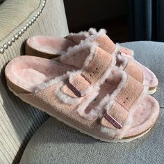 - Brand New - Perfect Condition - Beautiful Soft Pink Birkenstock Pink, Shoes Birkenstock, Birkenstock Arizona, Birkenstock Shoes, Soft Pink, Women's Shoes Sandals, Suede Leather, Birkenstock, Shoes Sandals