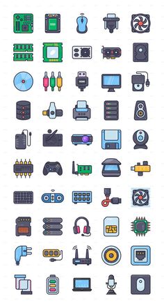 a large set of different types of electronic devices