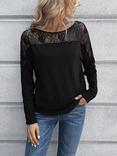 Tie Waist Shirt, Mock Neck Mini Dress, Style Casual Chic, Long Tunic Tops, Lace Neckline, Lace Long Sleeve, Round Neck Tees, Sleeveless Sweater, Affordable Clothes