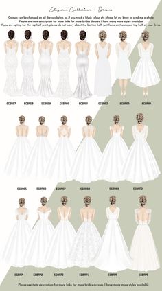 the different types of wedding gowns are shown in this diagram, which shows how to choose