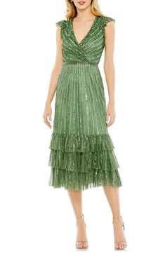 Mac Duggal Sequin Faux Wrap Cocktail Dress | Nordstrom Tulle Cocktail Dress, Formal Wedding Guest Dress, Dress Attire, Groom Dresses, Pink Bodycon Dresses, Floral Sheath Dress, Formal Dresses Gowns, Cocktail Attire, Midi Sheath Dress