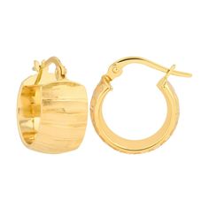 Real 14K Yellow Gold Extra Wide Textured Hoop Earrings with Hinge Clasp | Average Weight 2.17g Make a bold statement with our 14K Yellow Gold Extra Wide Textured Hoop Earrings. These stunning earrings feature an eye-catching wide design with a textured finish, adding a touch of sophistication to any ensemble. Crafted from high-quality 14K yellow gold, each earring is lightweight with an average weight of 2.17 grams, ensuring comfortable wear throughout the day. The convenient hinge clasp closure provides both security and ease of wear. Whether you're dressing up for a special occasion or adding a chic accessory to your everyday look, these extra wide hoop earrings are sure to elevate your style. * Bold Design: Extra wide hoop earrings with a textured finish, making a bold and stylish state Anniversary Yellow Gold Hinged Hoop Earrings, Gold Hinged Huggie Earrings For Formal Occasions, Formal Hinged Hoop Huggie Earrings, Formal Gold Hinged Hoop Earrings, Formal Gold Hinged Earrings, Gold Hoop Earrings Stamped 14k For Wedding, Gold 14k Stamped Hoop Earrings For Wedding, Yellow Gold Small Hinged Hoop Earrings, Small Hinged Hoop Earrings In Yellow Gold