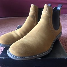 Used Once Euro Sizew 45 Fits Like A 12 Genuine Italian I Leather Msrp 300 Us Bought From Nordstrom Last Year Beige Suede Chelsea Boots With Round Toe, Casual Chelsea Boots With Round Toe, Casual Beige Chelsea Boots Ankle-high, Casual Ankle-high Beige Chelsea Boots, Casual Beige Ankle-high Chelsea Boots, Casual Chelsea Boots With Branded Insole And Almond Toe, Beige Suede Slip-on Boots, Beige Leather Boots With Cushioned Footbed, Casual Cream Boots With Leather Sole