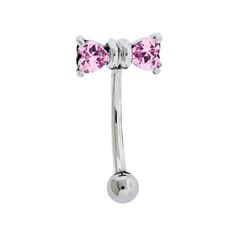 Shop eyebrow jewelry and more at PiercedOwl.com Pink Eyebrow Piercing, Unique Eyebrow Jewelry, Crystal Gauges, Curved Eyebrows, Eyebrow Jewelry, Pregnancy Belly Rings, Fake Nose Rings, Fake Nose, Facial Piercings