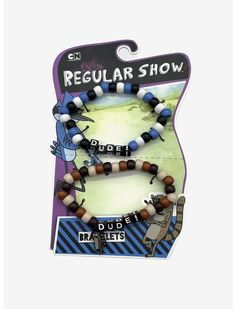 Regular Show Mordecai & Rigby Dude Best Friend Bead Bracelet Set | Hot Topic Things To Put On A Bracelet, Character Themed Bracelets, Mordecai And Rigby Costumes, Gravity Falls Bracelet, Rigby X Mordecai, Bead Bracelet Words Ideas, Regular Show Mordecai, The Regular Show, Mordecai And Rigby