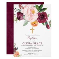 Blush Pink Invitations, Red Roses Birthday, Baptism Themes, Holy Communion Invitations, First Communion Invitations, Rustic Fall Wedding, Communion Invitations, Baptism Invitation