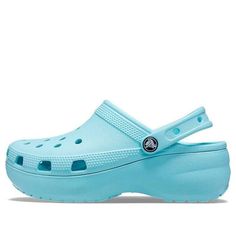 (WMNS) Crocs Classic Platform Clog 'Pure Water' 206750-4SS (Women's) Blue Slip-on Clogs For Outdoor Activities, Summer Slip-resistant Clogs, Platform Clogs, Pure Water, Stylish Sneakers, Perfect Pair, Clogs, Your Perfect, Pure Products