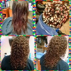 Long hair perm with mixed rods Medium Hair Perm, Perm On Medium Hair, Long Perm, Curl My Hair, Long Hair Perm, Different Types Of Curls