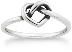 James Avery Jewelry James Avery Delicate Heart Knot Ring Elegant Sterling Silver Stackable Rings With Open Heart, Sterling Silver Open Heart Stackable Promise Rings, Adjustable Sterling Silver Heart Promise Ring, Sterling Silver Open Heart Fine Jewelry Ring, Adjustable Sterling Silver Heart Cut Rings, Adjustable Sterling Silver Open Heart Ring, Heart Knot Ring, Heart Knot, James Avery Jewelry