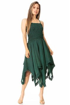 This Ella features a smocked bodice to suit your body, adjustable spaghetti straps, and a double layered skirt. Cute and comfortable style makes this dress perfect for any outing! Wear it at summer concerts, the beach, or out on the town.