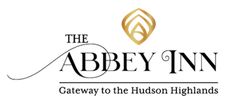 the logo for the abbey inn gateway to the hudson highlands, which is located on the site of an historic building