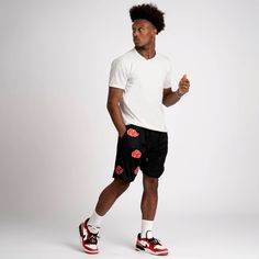 Our Cloud Anime Mesh Shorts are the perfect way to show off your love for anime and streetwear fashion. Featuring a mesh construction for a comfortable and customized fit. Contrast trims keep these shorts looking straight fire and make them a stand out, on and off the court. Cop yours today and roll with the pros!- Cloud Anime Mesh Shorts- 5.5" Inseam- Ultra-Comfortable, Silky Smooth Inner Lining- Elasticated Waistband- 100% Mesh Fabric- Fully Sublimated- Double Side Deep Pockets Black Rave Style Shorts, Black Rave Style Short Bottoms, Rave Black Shorts, Black Rave Bottoms, Rave Style Summer Streetwear Bottoms, Black Short Length Rave Bottoms, Casual Black Athletic Shorts For Streetwear, Black Rave Shorts For Summer, Black Athletic Shorts For Summer Streetwear