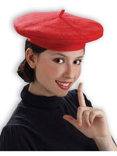 Red Beret Adult - costumesupercenter.com Hello In French, Red Berets, French Hat, Red Beret, French Beret, Wool Berets, Beret Hat, Red Hat, Costume Hats