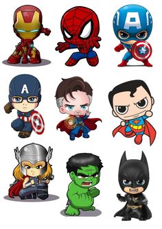 the avengers and spider - man cartoon characters are depicted in this image, including captain america,