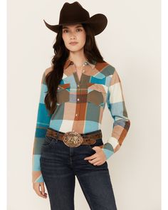 Work Boots Men, Dress Store, Wrangler Jeans, Dress Hats, Western Shirt, Plaid Print, Green Plaid, Western Shirts, Womens Plaid