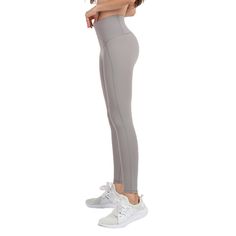 Gray High Waist Sportswear Runnig Pants Solid Color Sportswear Leggings For Sports, Functional Solid Color Gym Pants, Full Length Activewear For Sports, Compressive Full-length Sports Pants, Functional Gym Pants, Compression Full Length Sports Pants, Full Length Compressive Sports Pants, Compressive Solid Sports Pants, High Stretch Full Length Running Pants