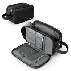 PRICES MAY VARY. Extra Electronic Organizer: Wedama toiletry bag for men is designed with electronic cable organizer compartment. The multiple mesh pockets and elastic loops are great for taking your cords, cables, USB drive, cellphone, charger, mouse, flash drive, and other accessories, which also protect your electronics accessories. Saying goodbye for messy cords, making your life happier. Large Capacity: 9.5 x 4.8 x 6 inches. You can quickly put all the toiletries, hair wax, shower gel, sham Portable Black Travel Pouch, Practical Portable Bag, Black Rectangular Pouch With Luggage Sleeve, Black Pouch With Luggage Sleeve For Everyday Use, Durable Daily Use Pouch Bag, Durable Travel Pouch Bag, Black Bags For Personal Use, Durable Black Rectangular Cases, Black Rectangular Case With Zipper Pocket