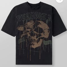 Young La 4116 "Floral Skull" Tee Color : Black Sz : Small New With Tags & Sealed Bag (Note Please Read : My Shipping Is Usps And Its On The High Side Cause I Live In Hawaii So If You Decide Not To Get My Item Then Its Fine I Understand. The Item Is Brand New, And From An Older Youngla Drop, This Is The 4116 "Floral Skull" Tee That Completely Sold Out. I Have The Item In Hand Ready To Be Shipped Out Asap. I Have Detailed Pictures From The Site, And I Have Pictures Of The Item Sealed, Which You Se Skull Tee, Floral Skull, City Design, Design Inspo, Tee Shirts, Mens Shirts, Man Shop, Design Inspiration, Street Wear