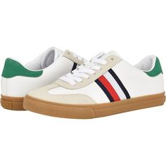 Tommy Hilfiger Latzi Ivory Multi Low Top Sneakers - New In Box Discover The Art Of Casual Comfort Wearing The Tommy Hilfiger Latzi. Crafted From Faux Leather And Textile Upper, This Pair Of Shoes Features Round Toe Design, Lace-Up Closure, And Classic Brand Detailing On The Sides, Heel Counter, And Footbed. Textile Lining. Rubber Outsole. Sneakers Tommy Hilfiger Women, Sporty Cream Sneakers With Flat Heel, Sporty Cream Sneakers, Tommy Hilfiger White Sneakers With Cushioned Footbed, White Tommy Hilfiger Sneakers With Cushioned Footbed, White Flat Sneakers With Laces, White Sneakers With Laces, Tommy Hilfiger White Cushioned Sneakers, Tommy Hilfiger Lace-up Sneakers For Spring