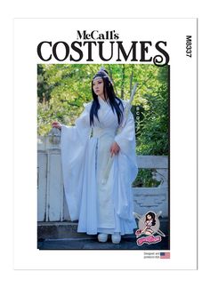 PRICES MAY VARY. Sewing pattern packet comes with sewing templates, fabric recommendations, pattern pieces, sizing guides, and instructions Sewing pattern template for misses' sizes 14-16-18-20-22 Inspired by Wuxia genre dramas, this hanfu has dramatic long scoop sleeves with wide neck and sleeve bands. Hanfu outfit has decorative wide belt. McCall's sewing patterns are comfortable, confident, and modern; perfect for staying on top of today's fashion trends McCall's pattern sewing templates are Yaya Han, Sewing Templates, Kimono Outfit, Costume Sewing Patterns, Hanfu Dress, Costume Patterns, Mccalls Sewing Patterns, Women's Robe, Fantasy Costumes