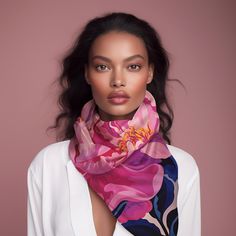 Step into the world of timeless elegance with our Peonies Silk Scarves Collection, where luxury meets versatility in a symphony of design. Each scarf in our collection is more than an accessory—it's a statement, a work of art that gracefully complements any ensemble with a polished, sophisticated flair. Pure Indulgence: Fashioned from 100% pure, super luxurious high-end silk habotai, our scarves are a touch of extravagance that you can drape around yourself, embodying comfort and luxury. Versati Luxury Silk Floral Print Scarves, Luxury Silk Scarves With Floral Print, Luxury Floral Print Silk Scarf For Spring, Luxury Pink Silk Scarf For Formal Occasions, Pink Luxury Silk Scarf, Classic Spring Formal Scarves, Classic Spring Scarves For Formal Occasions, Classic Silk Scarf For Formal Occasions, Elegant Silk Scarf For Formal Occasions