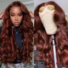 PRICES MAY VARY. 💝#33 Reddish Brown Body Wave Wig Advantage🌺This #33B auburn brown human hair body wave lace front wigs with perfect look for all beauty lady,this wavy pattern absolutely gorgeous,for spring,summer and now. 💝Cooper Red 13x4 Lace Front Colored Wigs🌺 Light brown swiss lace, similar to transparent lace front wigs, Lace melting skin well, 13x4 free part big lace parting space.Can make middle part said part and 3 part as you like. 💝Aburn Brown mix Red Hair Quality🌺100% Unprocess Frontal Wig Body Wave, Human Hair Color, Colored Wigs, Human Virgin Hair, Brown Wig, Body Wave Wig, Body Wave Hair, Lace Hair, Human Hair Lace Wigs