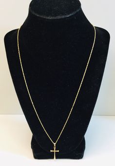 "The past will always return in the fashion world and this piece is back for round two! In the 1920's ladies of class wore the most opulent dresses with jewelry to match. As the years continued, jewelry makers tailored pieces to fashion and trends which resulted in affordability for style. Presenting this fantastic Vintage 14k Yellow Gold Chain Neckless With Gothic Inspired Cross Pendant Featuring Elegant Timeless Designs. Approximate Size: Chain is 22.00\" Long, Cross measures 26 mm by 13 mm Ov Classic Chain Necklace With Pendant For Formal Occasions, Classic Pendant Chain Necklace For Formal Occasions, Classic Formal Pendant Chain Necklace, Gold Hallmarked Necklaces For Evening, Classic 14k Gold Chain Necklace For Wedding, Classic Chain Necklace With Round Pendant For Formal Occasions, Classic Evening Necklace With Diamond Cut, Elegant Rope Chain Jewelry, Classic Evening Pendant Jewelry