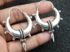 This listing is for 1 pair of Spiked Hoop Earrings Medium Hoop Silver and gold Plated Tribal Gypsy Earrings Ethnic Indian Hoop Earring Beautiful Size: 51 mm longQuantity: 1 PairGreat for jewelry making Many thanks for you visit my store ♥ if you have any question please contact us.For wholesale Price Please Convo me.You can order different items as many you like . Hoop Earrings Medium, Spike Hoop Earrings, Bohemian Earrings, Brass Jewelry, Brass Earrings, Wedding Earrings, Tibet, Photo Jewelry, Indian Jewelry