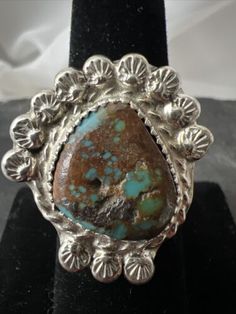 ad eBay - Find many great new & used options and get the best deals for Beautiful Navajo Artisan Sterling & Bisbee Turquoise Stone Ring S-8 10.7 Grams at the best online prices at eBay! Free shipping for many products! Collectible Turquoise Jewelry With Large Stone, Handmade Blue Turquoise Ring For Collectors, Vintage Turquoise Ring With Large Stone, Artisan Turquoise Collectible Rings, Western Turquoise Jewelry With Patina, Artisan Turquoise Ring Round Collectible, Unique Untreated Turquoise Ring, Southwestern Style Collectible Jewelry With Large Stone, Artisan Round Turquoise Ring Collectible