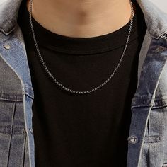 A classic and always stylish choice, this men's stainless steel rolo chain is polished for a pristine finish.Closure: Lobster claspFeatures: Quick ShipMetal Color: WhiteChain Length: 18 InchCare: Wipe CleanMetal: Stainless SteelNecklace Type: Chain NecklacesCountry of Origin: Imported Classic Stainless Steel Chain Necklace, Stainless Steel Rolo Chain Necklace, Silver Stainless Steel Necklace With Rolo Chain, Stainless Steel Rolo Chain Link Necklace, Classic Stainless Steel Cable Chain Necklace, Silver Stainless Steel Rolo Chain Necklace, Silver Stainless Steel Chain Necklace With Rolo Chain, Cheap Men's Necklaces With Adjustable Chain, Silver Stainless Steel Rope Chain Necklace