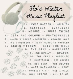 an advertisement for the winter music playlist