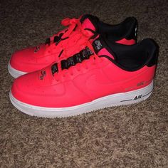 No Tags But Brand New Condition! Bright Red Price Is Firm Only Accepting Offers At A Max $5 Less Pink Nike Air Force 1 Synthetic For Streetwear, Pink Synthetic Nike Air Force 1 For Streetwear, Red Nike Air Force 1 For Streetwear, Red Nike Air Force 1 Lace-up Sneakers, Red Synthetic Nike Air Force 1 Sneakers, Red Nike Air Force 1 Synthetic For Sports, Red Nike Air Force 1 Low-top With Branded Insole, Red Nike Air Force 1 High-top Sporty Sneakers, Red Synthetic Nike Air Force 1