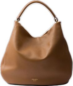 Cognac Leather Bag With Round Handle, Brown Timeless Bag For Everyday Luxury, Timeless Brown Bags For Everyday Luxury, Classic Brown Shoulder Bag For Everyday Luxury, Timeless Saffiano Leather Shoulder Bag With Gold-tone Hardware, Luxury Hobo Bag With Gold-tone Hardware And Double Handle, Modern Luxury Brown Bags, Luxury Brown Hobo Bag, Saffiano Leather Satchel Shoulder Bag