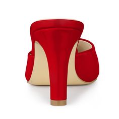 These stylish mules are composed of a unique design, a stiletto heel, a pointy toe, and an easy slip-on. The stiletto heel is lifted to just right the height. You can wear them with many outfits, such as your jeans, pants or skirts. It is a good choice for many occasions, such as Parties, Offices, Casual, Christmas Day, weddings, and Evenings. They can be a good choice for your mother, girlfriend, sister, or friends as a gift. Evening Slip-on Heels With Sculpted Heel, Party High Heel Mules With Red Sole, Modern 4-inch Kitten Heels For Party, Party Slip-on Sandals With Sculpted Heel, Party Sandals With Sculpted Heel And Slip-on Style, Party Sandals With Sculpted Heel And Slip-on Design, Fitted Pointed Toe Mules For Party, Evening Slip-on Heels With Padded Heel, Pointed Toe Mules For Party