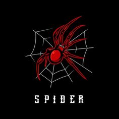 the spider logo on a black background