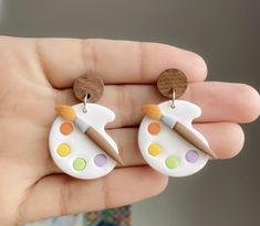 Each pair is handmade made with polymer clay. Earring findings are 304 stainless steel.