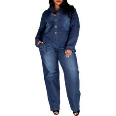 Sonia! Beautiful Sassy Sonia Denim Jean Jumpsuit! *Relaxed Fit *Rolled Collar *Button Up Front *Long Sleeves *Front And Back Pockets *Wide Leg *95% Cotton, 5% Spandex Relaxed Fit Denim Blue Jumpsuit With Buttons, Dark Wash Denim Jumpsuit With Buttons And Relaxed Fit, Relaxed Fit Dark Wash Denim Jumpsuit With Buttons, Blue Relaxed Fit Overalls With Button Closure, Blue Relaxed Fit Jumpsuit With Button Closure, Dark Wash Button-up Jumpsuits And Rompers, Denim Blue Button-up Jumpsuit With Relaxed Fit, Blue Relaxed Fit Denim Jumpsuit With Button-up, Denim Blue Button-up Jumpsuits And Rompers With Relaxed Fit