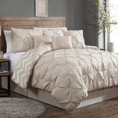 taupe pintuck duvet cover Beige Bed Set, Bedroom Comforters, Taupe Bedding, Taupe Bedroom, Twin Size Comforter, Bed Comforter, Queen Size Comforter, King Size Comforters